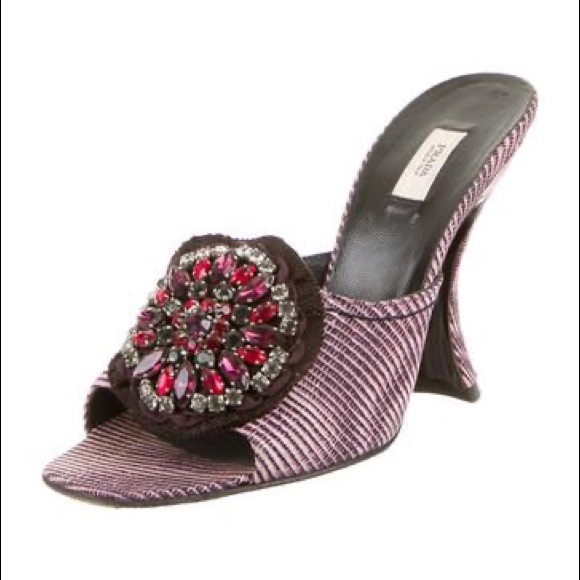 Prada Shoes - Prada Faille Digitale Lilla Mules